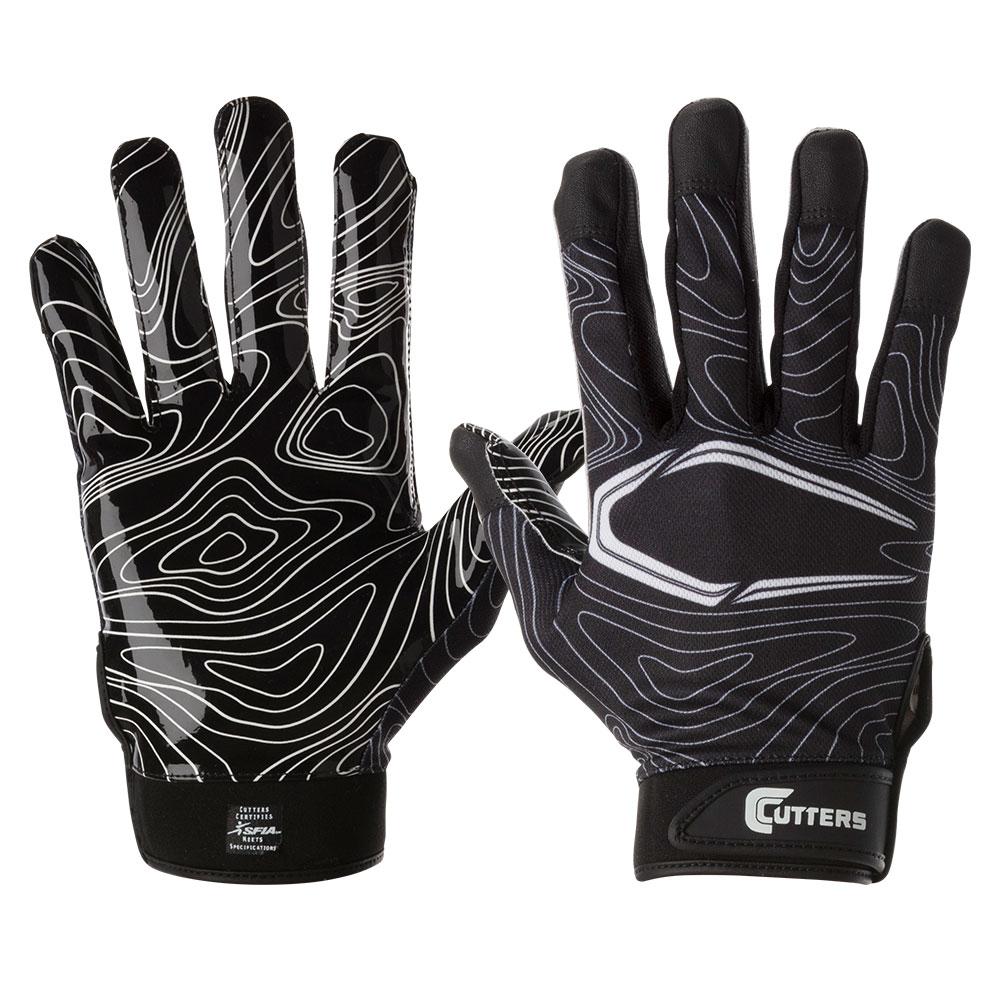 Game Day Black Topo Football Receiver Gloves