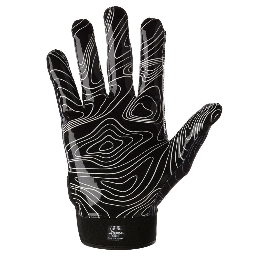 Game Day Black Topo Football Receiver Gloves Cutters Sports