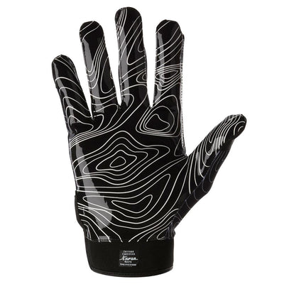 Cutters Game Day Black Topo Football Receiver Gloves - C-Tack Palm View