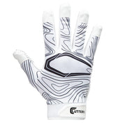 Cutters Game Day White-Black Topo Football Receiver Gloves -  Back of Hand View