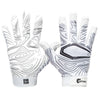 Cutters Game Day White-Black Topo Football Receiver Gloves  - Front and Back View
