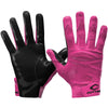 Cutters Sports Rev Pro 4.0 Solid Pink Football Receiver Gloves - Front and Back View