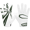 Cutters Rev Pro 3.0 Football Receiver Gloves - Burst - White/Dark Green - Front and Back of Glove
