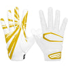 Cutters Rev Pro 3.0 Football Receiver Gloves - Burst - White/Gold - Front and Back of Glove