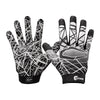 Cutters Sports Black Game Day Receiver Football Gloves - Front and Back View